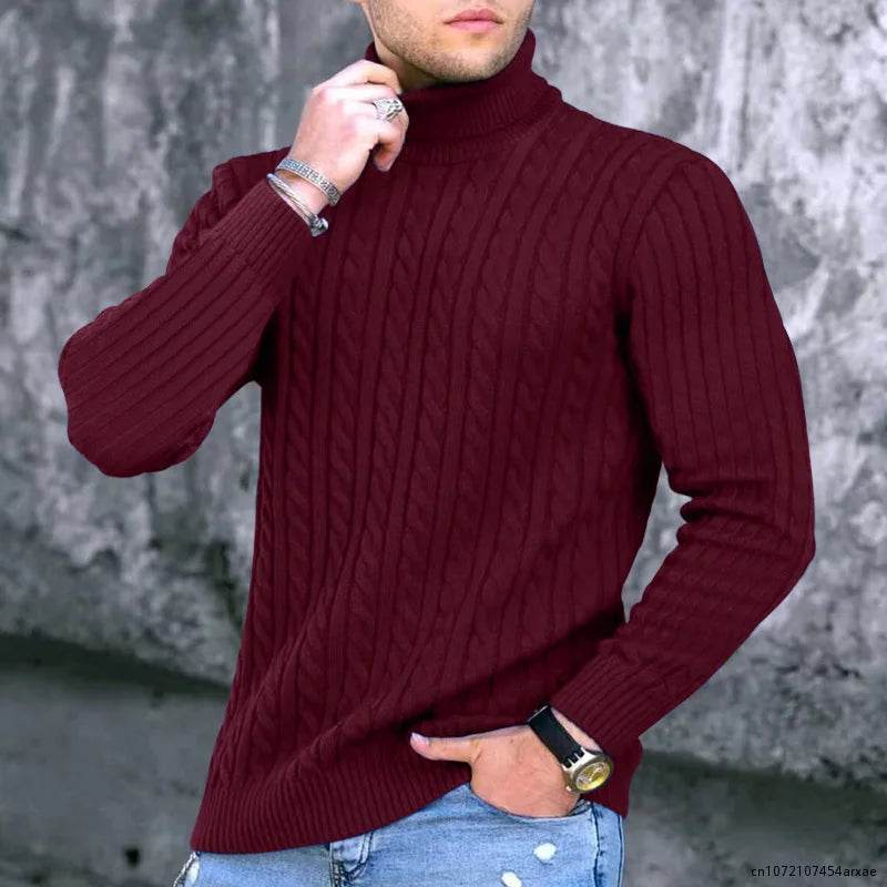 Buy Center Men's Winter Turtleneck Sweater - Large Size Casual Knitwear - Buy Center UK