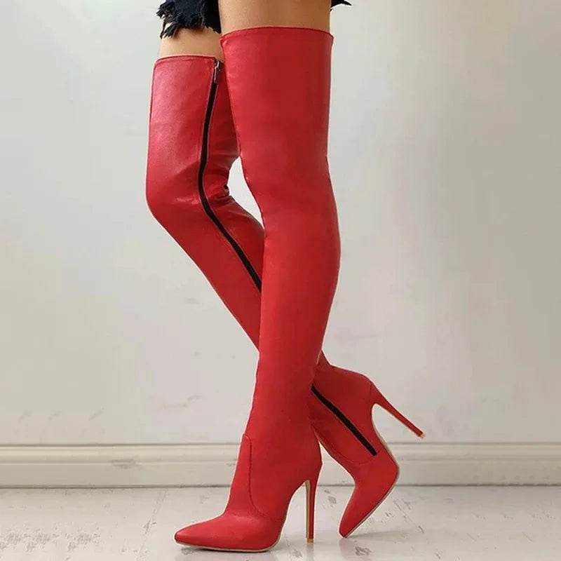 Buy Center Women's Over-The-Knee Boots - Pointed Toe, High Heels - Buy Center UK