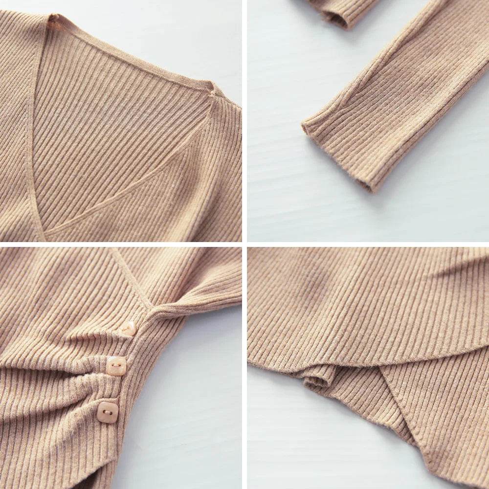 Buy Center Women's Surplice Sweater - Ribbed Knit V-Neck Jumper - Buy Center UK