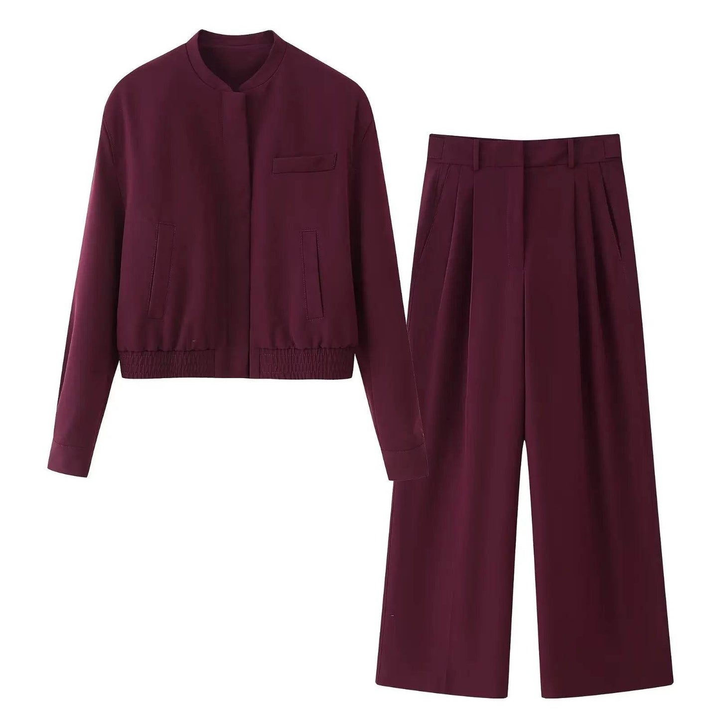 TFMLN 2025 Women’s Bomber Jacket & Pant Set - Casual Spring Fashion - Buy Center UK