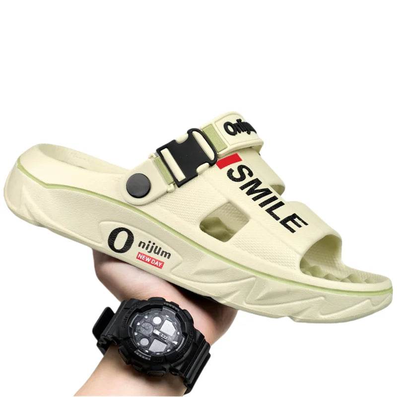 Buy Center Men's Comfortable Massage Slippers - Soft Casual Slides - Buy Center UK