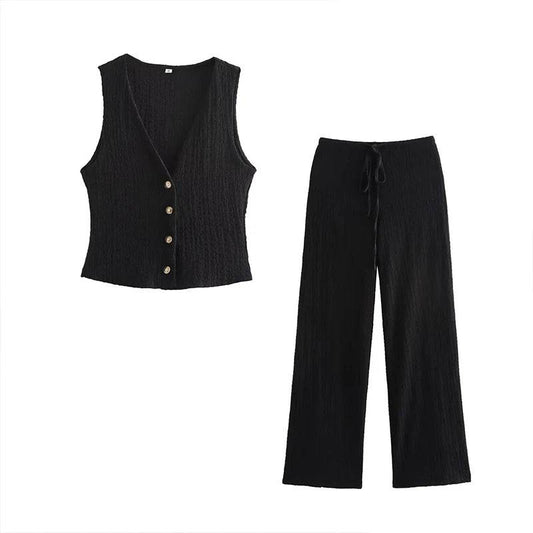 Willshela Women's 2 Piece Set - Chic Tank Top & High Waist Pants - Buy Center UK