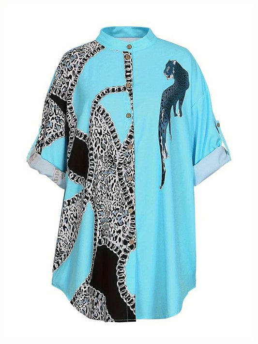 Plus Size Women's Gingham Cardigan - Single Breasted, Long Sleeve - Buy Center UK