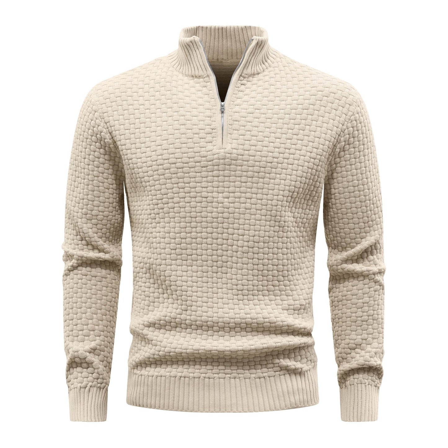 Buy Center Men's Winter Warm Mock Neck Zip Up Sweater - Soft Knit - Buy Center UK
