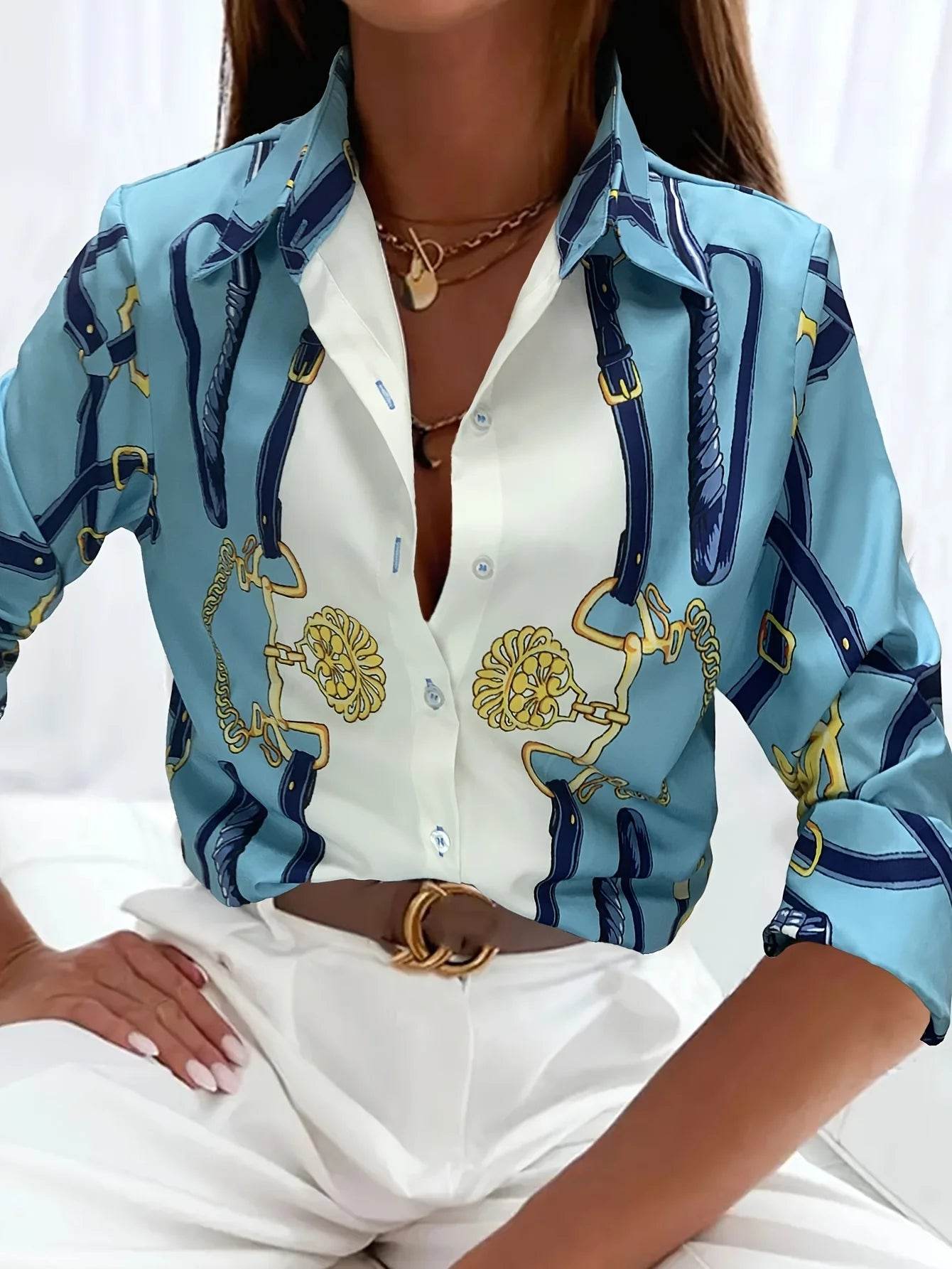 Buy Center Women's Plus Size Button Up Shirt - Retro Elegant Style - Buy Center UK
