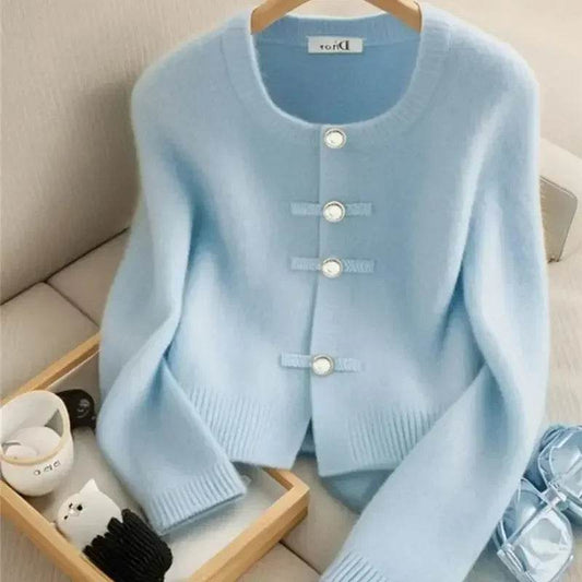 Buy Center Vintage Wool Knitted Cardigan - Casual O-neck Sweater - Buy Center UK