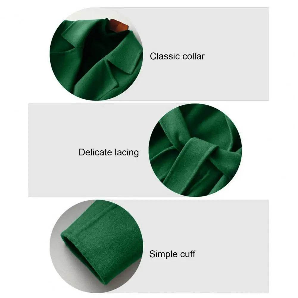 Buy Center Women’s Woolen Coat - Elegant Mid-Calf Winter Overcoat - Buy Center UK