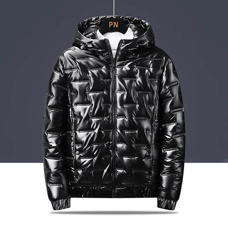 Buy Center Men's Hooded Cotton Coat - Shiny, Warm Jacket for Winter - Buy Center UK