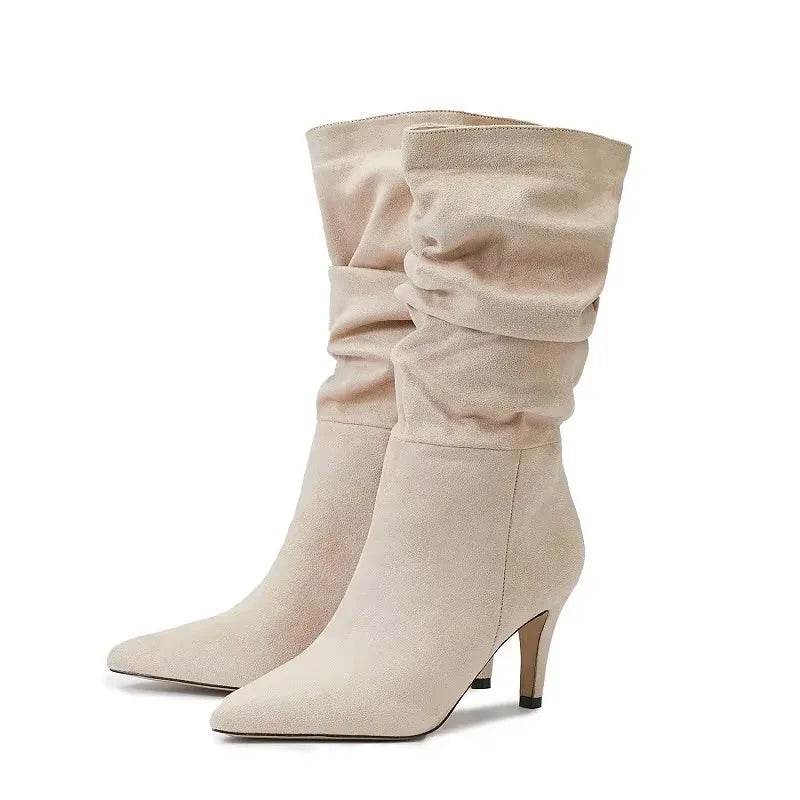 Eilyken Vintage Mid-Calf Boots - Pointed Toe, Thin Heels for Women - Buy Center UK