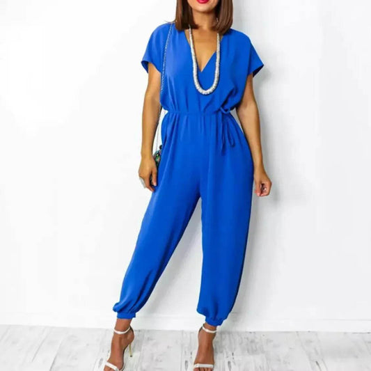 Buy Center Women's Loose One-Piece Suit - Short Sleeve Casual Chic - Buy Center UK