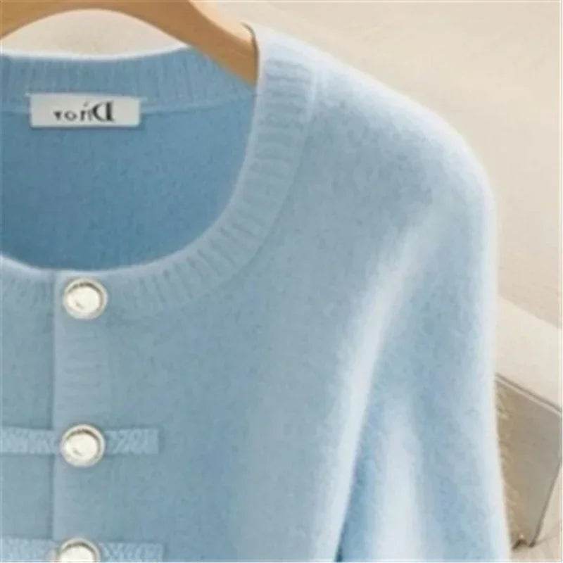 Buy Center Vintage Wool Knitted Cardigan - Casual O-neck Sweater - Buy Center UK