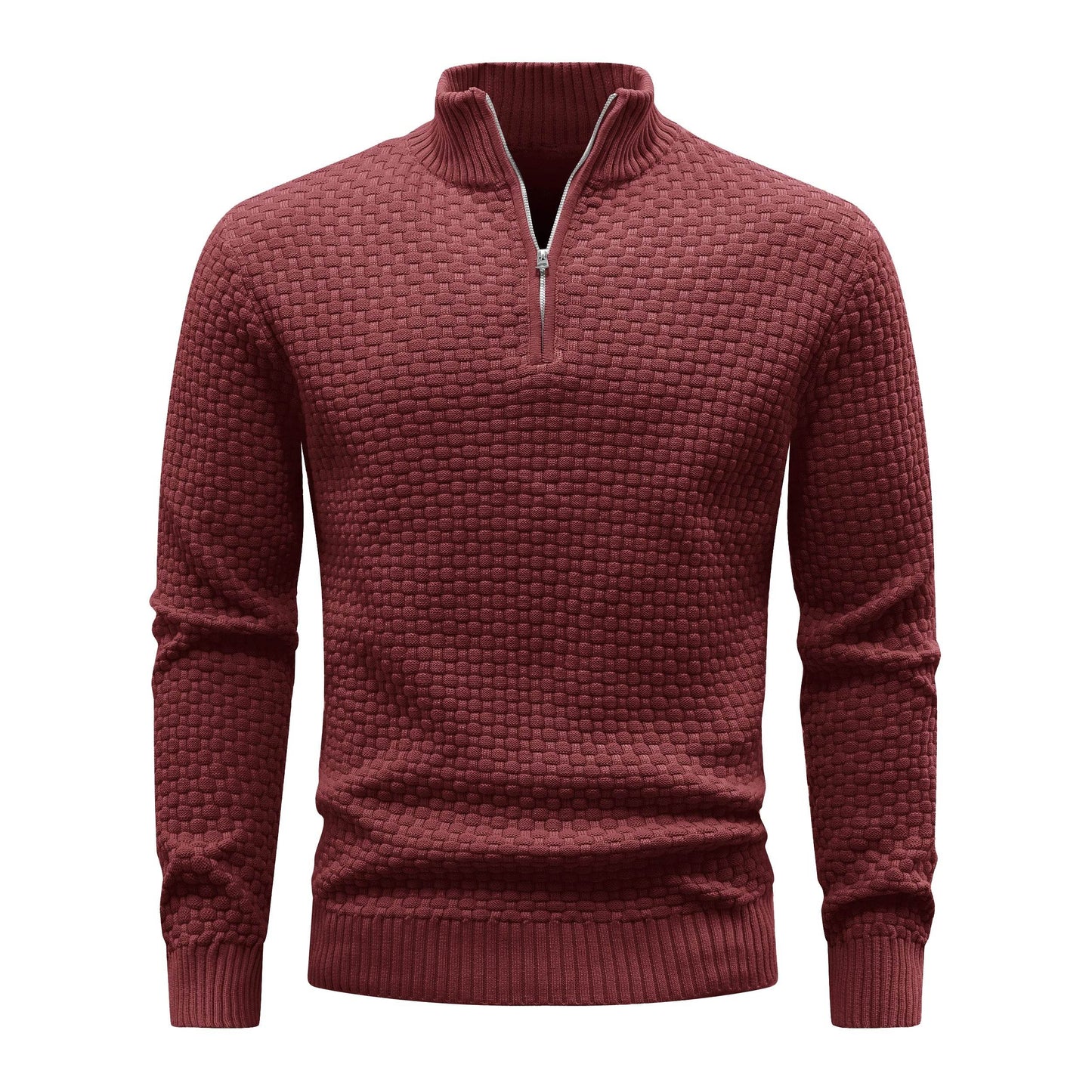 Buy Center Men's Winter Warm Mock Neck Zip Up Sweater - Soft Knit - Buy Center UK