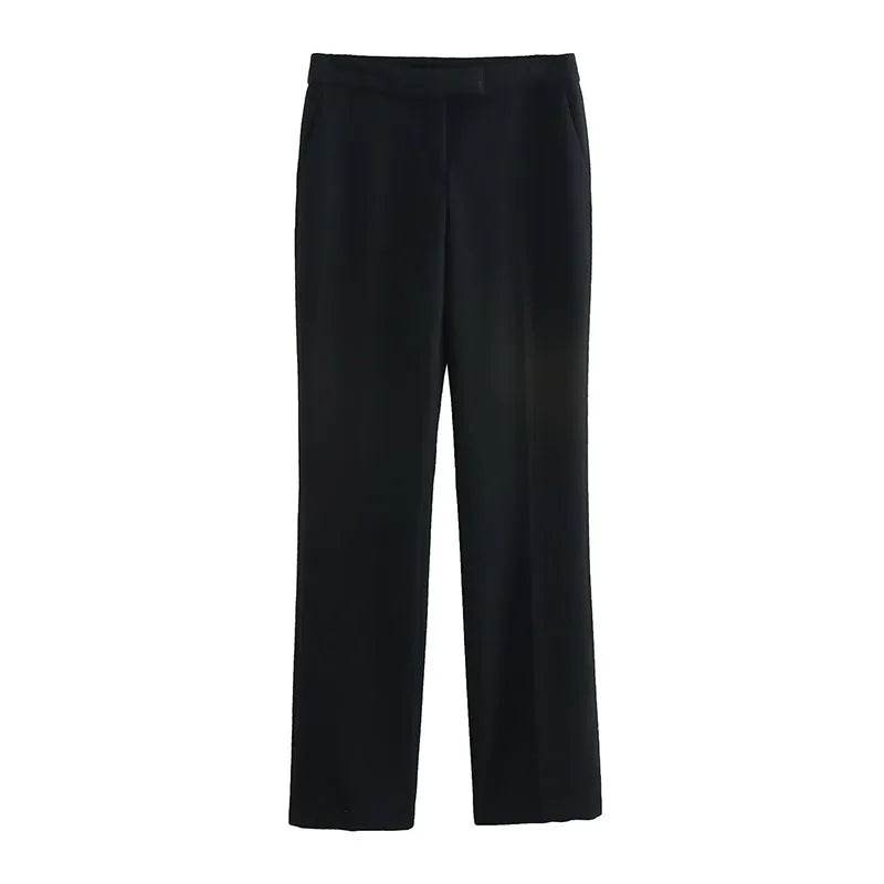Chic Office Lady Women Suit - V Neck Blazer & Flare Pants Set - Buy Center UK