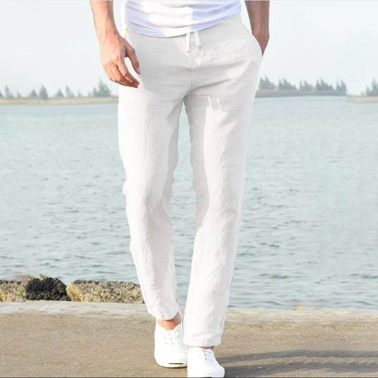 Buy Center Men's Linen Wide Pants - Oversized Casual Sweatpants - Buy Center UK