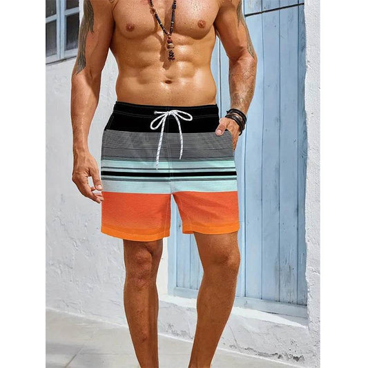 Buy Center Summer Stripe 3D Print Beach Shorts - Stylish & Comfortable - Buy Center UK