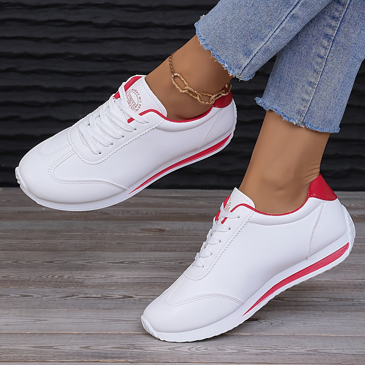 Womens Fashion Sneakers Casual Low Top Comfortable Platform Soft Sole Skate Shoes Lowtop Versatile Work Footwear