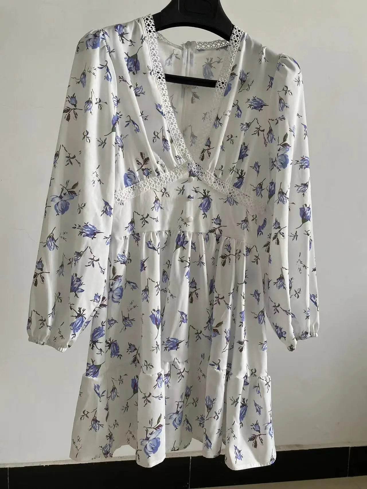 Buy Center Floral Print Mini Dress - A-Line Summer & Autumn Style - Buy Center UK