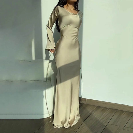 Elegant Women's Maxi Dress - O Neck, Flare Sleeve for Summer - Buy Center UK