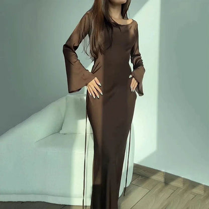 Elegant Women's Maxi Dress - O Neck, Flare Sleeve for Summer - Buy Center UK