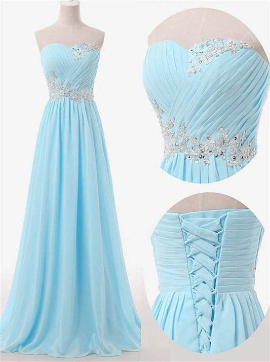 Elegant A-Line Chiffon Bridesmaid Dress - Beading & Appliques - Buy Center UK