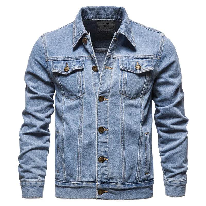 Buy Center Men's Oversized Denim Jacket - Casual & Motorcycle Style - Buy Center UK