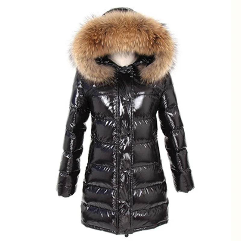 Maomaokong Women’s Winter Jacket - Real Fur Collar, Duck Down Lining - Buy Center UK