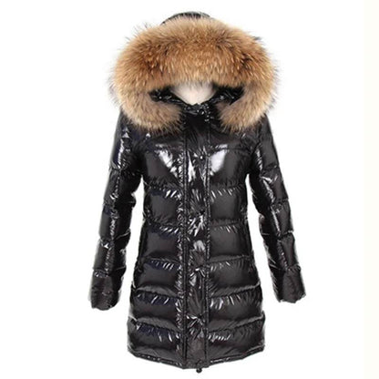 Maomaokong Women’s Winter Jacket - Real Fur Collar, Duck Down Lining - Buy Center UK