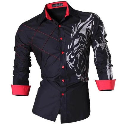 jeansian Men's Long Sleeve Casual Shirt - Spring Autumn Essential - Buy Center UK