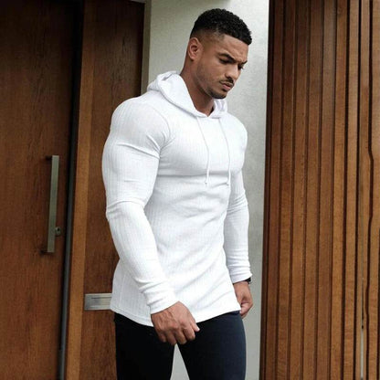 Buy Center Spring Fitness Hooded Sweater - Slim Fit Turtleneck for Men - Buy Center UK
