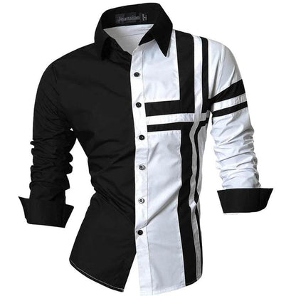 jeansian Men's Long Sleeve Casual Shirt - Spring Autumn Essential - Buy Center UK