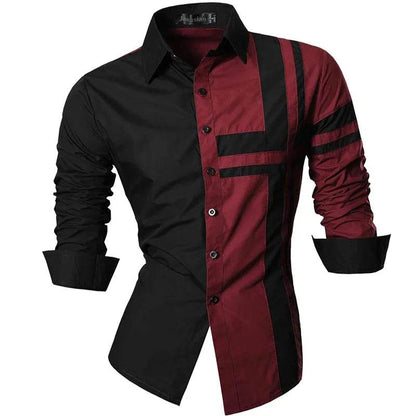jeansian Men's Long Sleeve Casual Shirt - Spring Autumn Essential - Buy Center UK