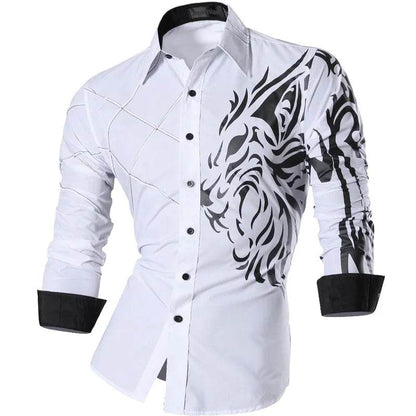 jeansian Men's Long Sleeve Casual Shirt - Spring Autumn Essential - Buy Center UK