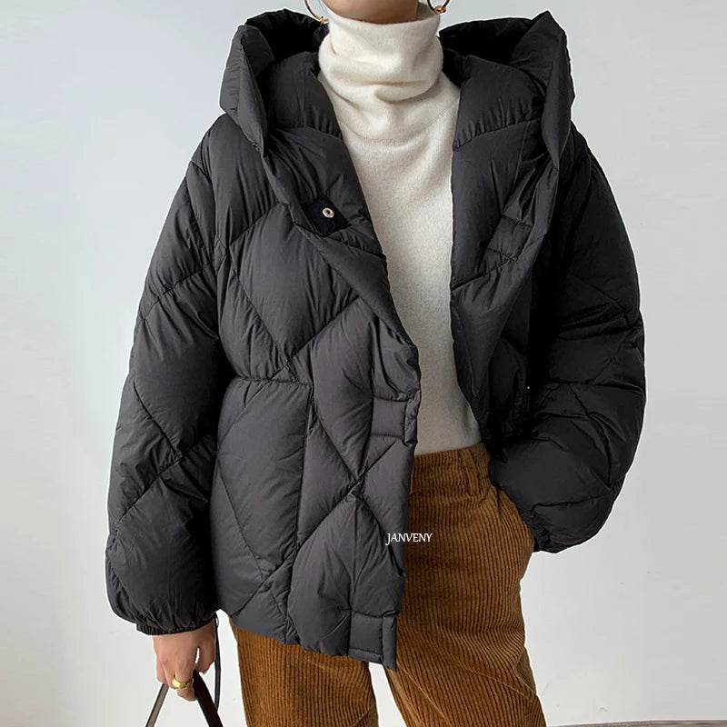 2024 Winter Women’s Short Jacket - 90% White Duck Down Puffer - Buy Center UK