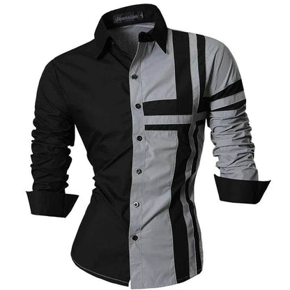 jeansian Men's Long Sleeve Casual Shirt - Spring Autumn Essential - Buy Center UK