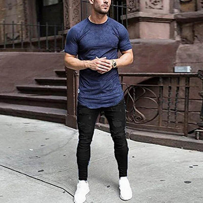 Buy Center Men's Pencil Pants - Elastic Sweatpants, Ripped Denim Style - Buy Center UK