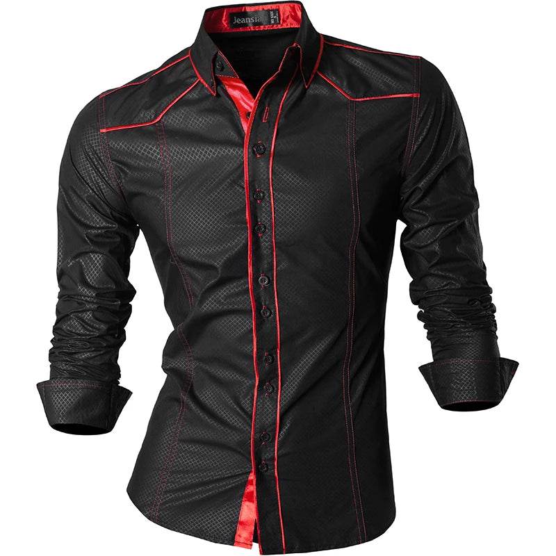 jeansian Men's Long Sleeve Casual Shirt - Spring Autumn Essential - Buy Center UK
