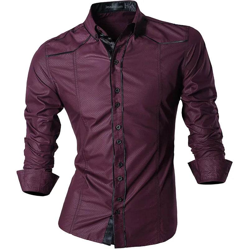 jeansian Men's Long Sleeve Casual Shirt - Spring Autumn Essential - Buy Center UK