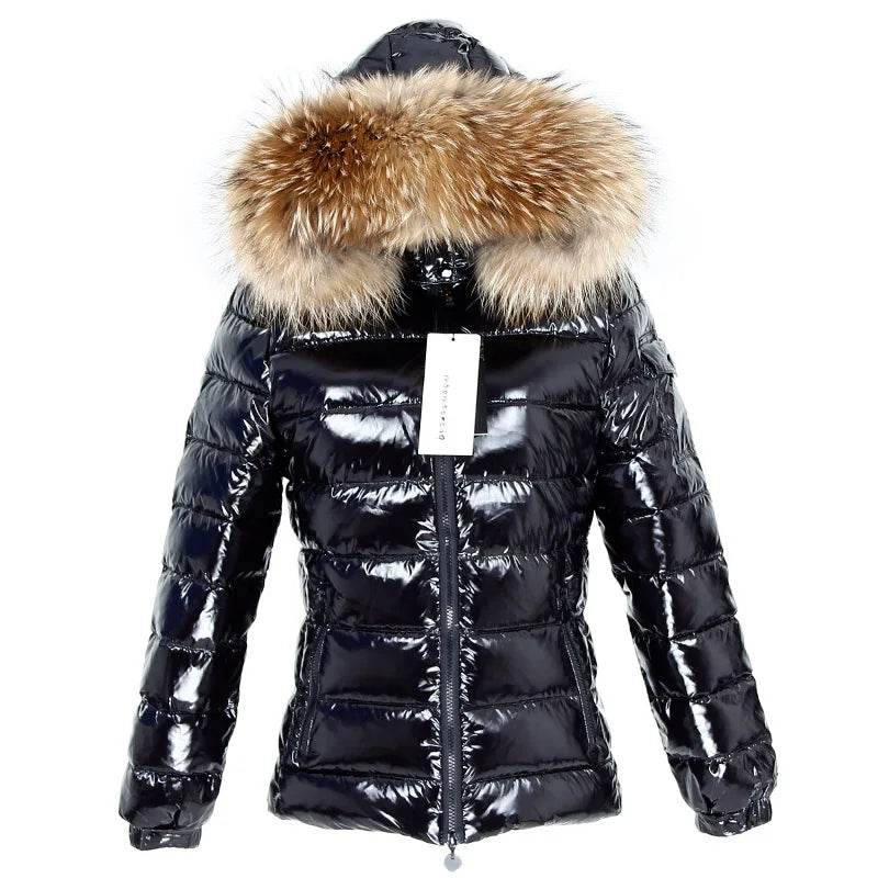 Maomaokong Women’s Winter Jacket - Real Fur Collar, Duck Down Lining - Buy Center UK