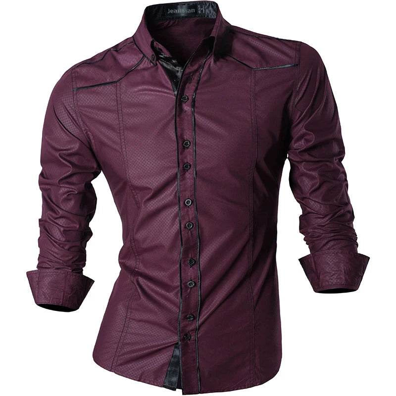 jeansian Men's Long Sleeve Casual Shirt - Spring Autumn Essential - Buy Center UK