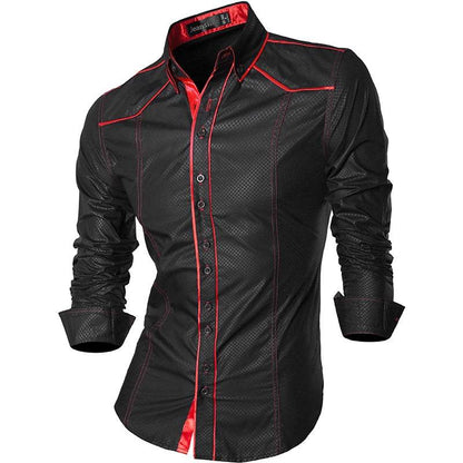 jeansian Men's Long Sleeve Casual Shirt - Spring Autumn Essential - Buy Center UK