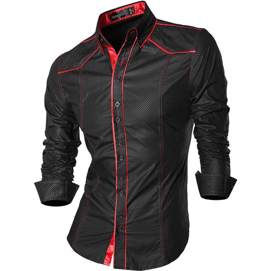 jeansian Men's Long Sleeve Casual Shirt - Spring Autumn Essential - Buy Center UK