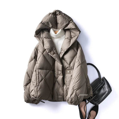 2024 Winter Women’s Short Jacket - 90% White Duck Down Puffer - Buy Center UK