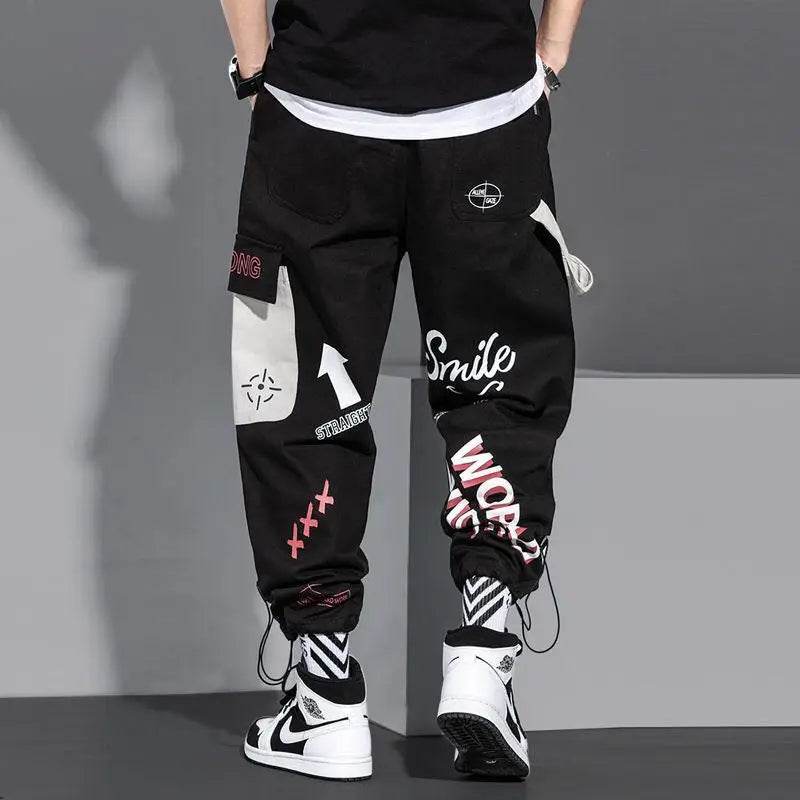 Buy Center Men's Cargo Joggers - Stylish Loose Fit, Hip Hop Design - Buy Center UK