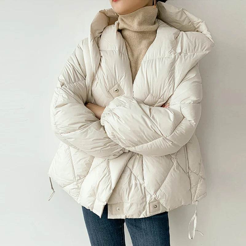 2024 Winter Women’s Short Jacket - 90% White Duck Down Puffer - Buy Center UK