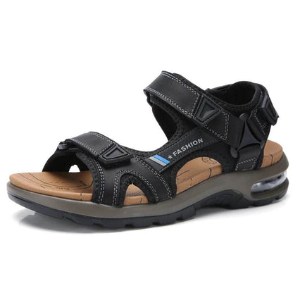 Comfortable Men's Leather Sandals - Summer Flip Flops for Outings - Buy Center UK