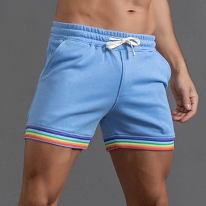 Buy Center Men's Summer Polyester Shorts - Rainbow Colors & Pockets - Buy Center UK