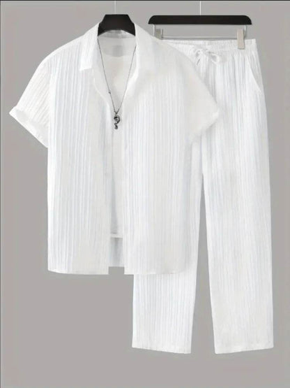 Buy Center 2024 Striped Short Sleeve Shirt - Trendy Button-Up Style - Buy Center UK