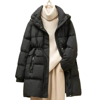 Buy Center Women's White Duck Down Puffer Jacket - Slim Fit & Hooded - Buy Center UK