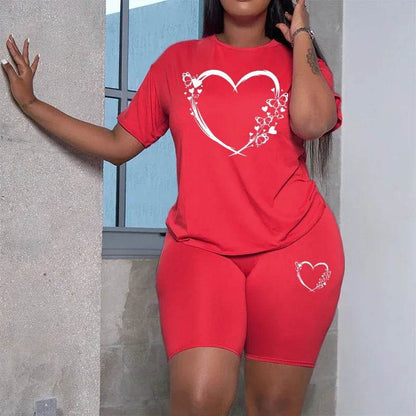 Buy Center Casual Two Piece Sets - Summer O-Neck T-Shirt & Shorts - Buy Center UK