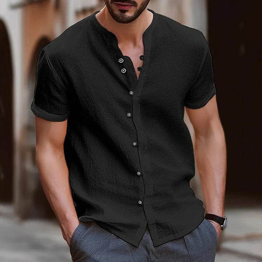 Buy Center Men's Retro Hawaiian Shirt - Casual Cotton Linen Short-Sleeve - Buy Center UK